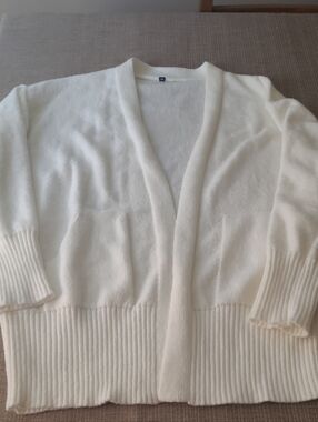 Classic Women's Open-Front White Sweater